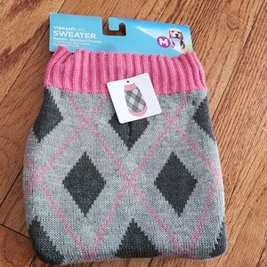 Argyle dog sweater NWT